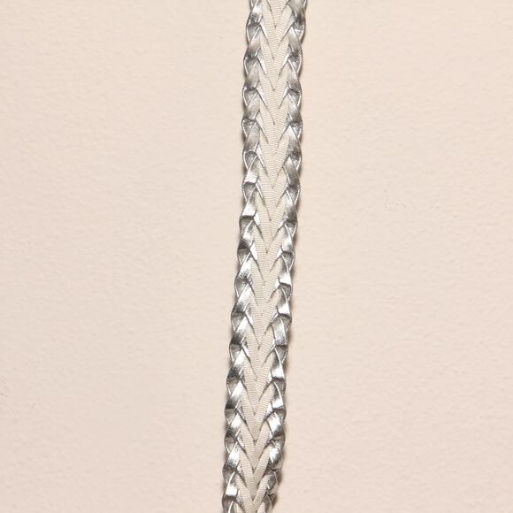 Vintage Silver & White Braided Belt Size M/L Made in Argentina - Picture 3 of 5